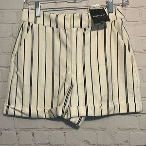 Forever 21 Striped High-Rise Shorts – Size Medium